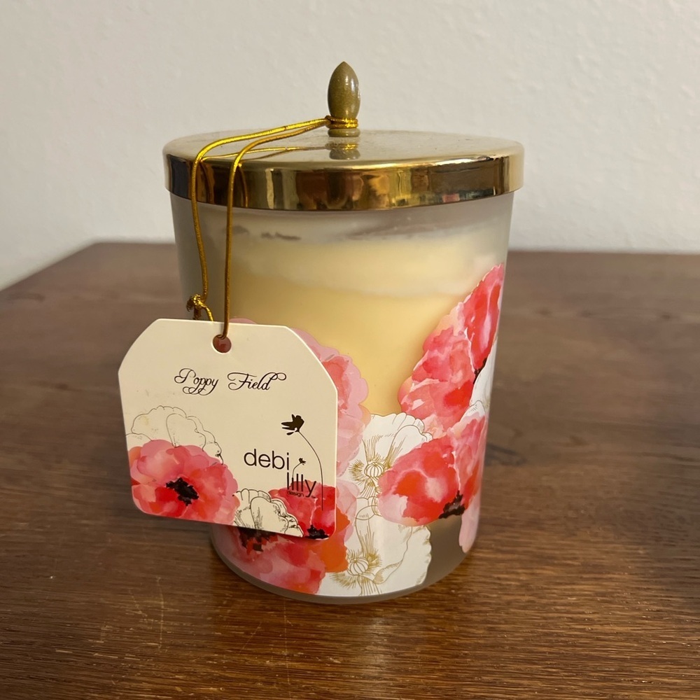 Debi Lilly ‘Poppy Field’ Floral Jar Candle – Used / Decorative”